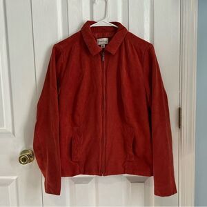 Studio‎ Works Womens 12 Petite Orange Polyester Long Sleeve Collared Jacket